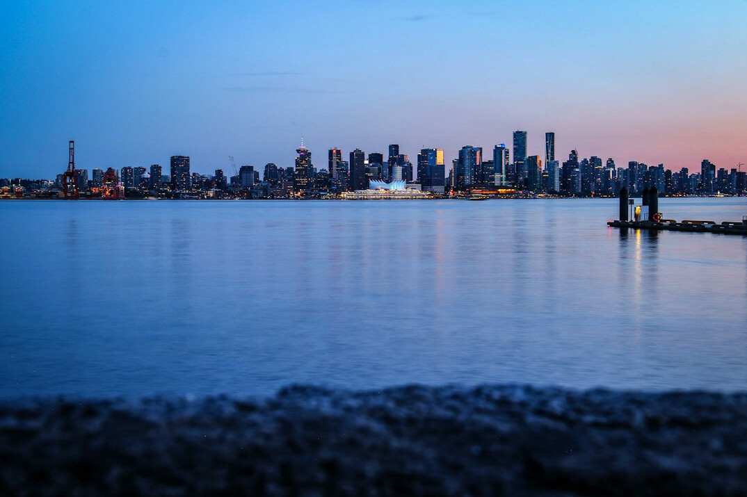 City skyline at blue hour